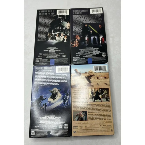 Lot Of 4 VHS Star Wars Empire Strikes Back Return of the Jedi - Picture 2 of 2